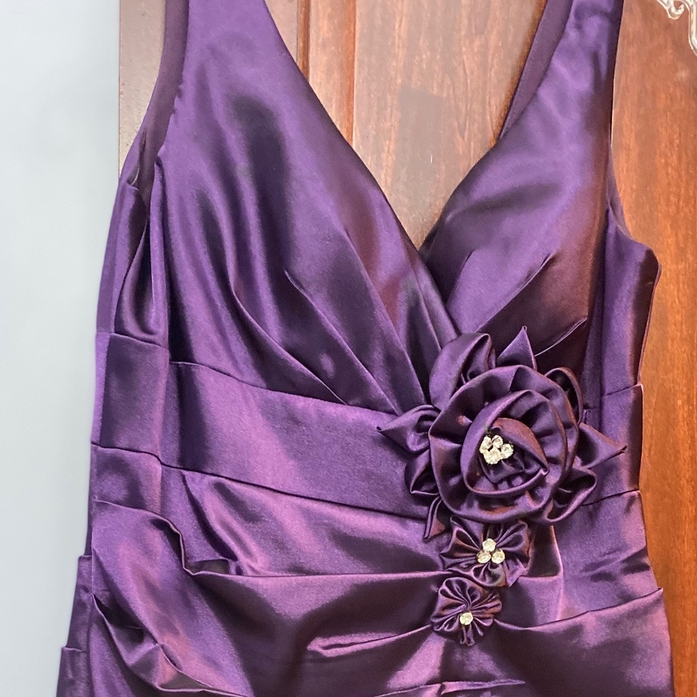 Cinderella Divine Eggplant Pleated Mermaid Dress